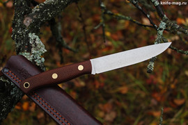 Туристический нож Slender M Bohler N690, накладки micarta Койот, оружейная насечка