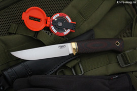 Туристический нож Норт Эксперт Bohler N690, рукоять micarta Красно-Черная, оружейная насечка