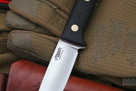 Туристический нож Шершень CPR, накладки micarta Черная, оружейная насечка