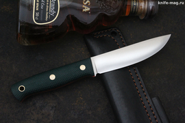 Туристический нож Росомаха VG-10, накладки micarta Изумруд, оружейная насечка