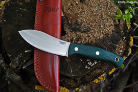 Туристический нож Nessmuk Nord Hunter Böhler K110, накладки micarta Изумруд, оружейная насечка