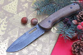 Складной нож Барс Дамаск (накладки орех)