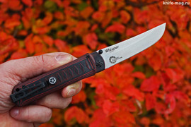 Складной нож Whisper Red D2 Stone Wash, на подшипнике