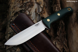 Туристический нож Кедр Bohler N690, накладки micarta Изумруд, оружейная насечка