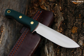 Туристический нож Кедр Bohler N690, накладки micarta Изумруд, оружейная насечка