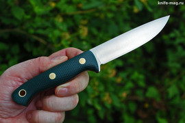 Туристический нож Шершень L Bohler N690, накладки micarta Изумруд, оружейная насечка