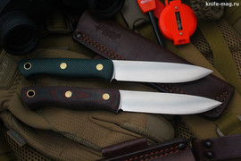 Туристический нож Бушкрафт Bohler N690, накладки micarta Красно-Черная, оружейная насечка