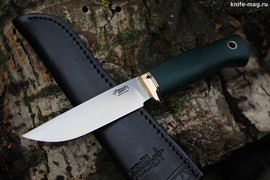 Туристический нож Партнер Эксперт Bohler N690, рукоять micarta Изумруд, оружейная насечка