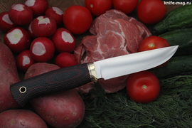 Туристический нож Джек Эксперт Bohler N690, рукоять micarta Красно-Зеленая, оружейная насечка