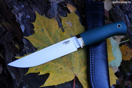 Туристический нож Длинный Джек Эксперт Bohler N690, рукоять micarta Изумруд, оружейная насечка