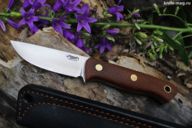 Туристический нож Fang Bohler N690, накладки micarta Койот, оружейная насечка