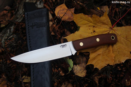 Туристический нож TKK Bohler N690, накладки micarta Койот, оружейная насечка