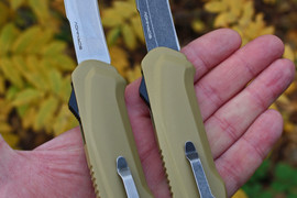 Фронтальный выкидной нож Rover Stone Wash Tan