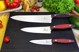 Комплект из трех ножей Alexander AUS-8 (S, M, L) Red G-10