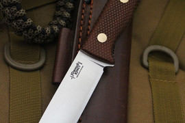 Туристический нож Шершень L Bohler N690, накладки micarta Койот, оружейная насечка