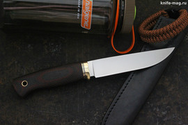 Туристический нож Длинный Джек Эксперт Bohler N690, рукоять micarta Красно-Черная, оружейная насечка