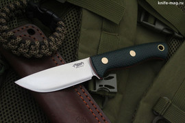 Туристический нож Cariboo CPR, накладки micarta Изумруд, оружейная насечка