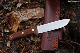 Туристический нож Кедр Bohler N690, накладки micarta Койот, оружейная насечка