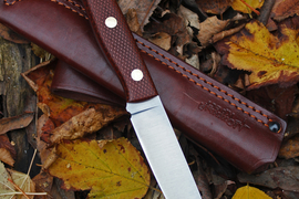 Туристический нож Slender S Bohler N690, накладки micarta Койот, оружейная насечка