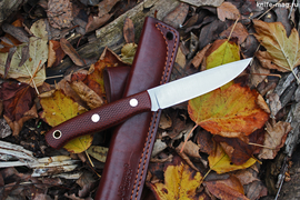 Туристический нож Slender S Bohler N690, накладки micarta Койот, оружейная насечка