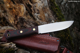 Туристический нож XM D2, накладки micarta Красно-Черная, оружейная насечка