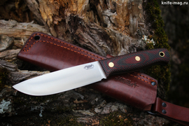 Туристический нож XM D2, накладки micarta Красно-Черная, оружейная насечка