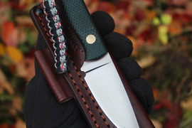 Туристический нож Термит Bohler N690, накладки micarta Изумруд, оружейная насечка