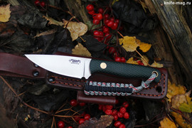 Туристический нож Термит Bohler N690, накладки micarta Изумруд, оружейная насечка