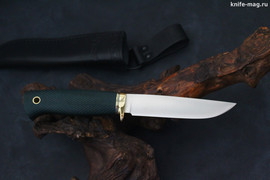 Туристический нож Партнер L Эксперт Bohler N690, рукоять micarta Изумруд, оружейная насечка