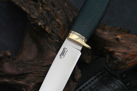 Туристический нож Партнер L Эксперт Bohler N690, рукоять micarta Изумруд, оружейная насечка
