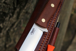 Туристический нож Скаут L Bohler N690, накладки micarta Койот, оружейная насечка