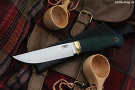 Туристический нож Джек Эксперт Bohler N690, рукоять micarta Изумруд, оружейная насечка