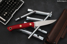Туристический нож Splinter Bohler N690, накладки micarta Красная, оружейная насечка