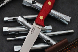 Туристический нож Splinter Bohler N690, накладки micarta Красная, оружейная насечка