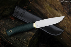 Туристический нож Древич Эксперт Bohler N690 конвекс, рукоять micarta Изумруд, оружейная насечка