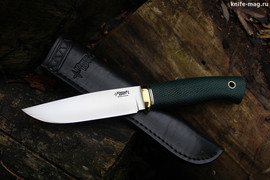 Туристический нож Древич Эксперт Bohler N690 конвекс, рукоять micarta Изумруд, оружейная насечка