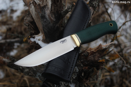 Туристический нож Древич Эксперт Bohler N690 конвекс, рукоять micarta Изумруд, оружейная насечка