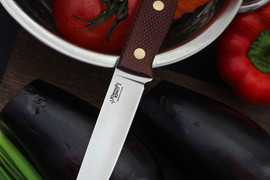 Туристический нож Рыбацкий M Bohler N690, накладки micarta Койот, оружейная насечка