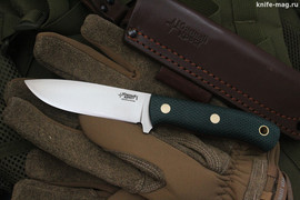 Туристический нож Скаут Bohler N690, накладки micarta Изумруд, оружейная насечка