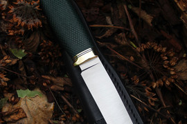 Туристический нож Норт Эксперт Bohler N690, рукоять micarta Изумруд, оружейная насечка