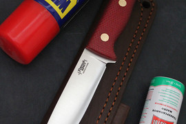 Туристический нож Шершень L CPR, накладки micarta Красная, оружейная насечка