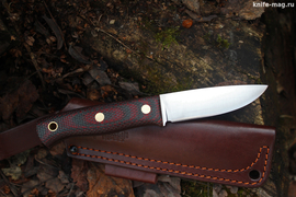 Туристический нож Ягд D2, накладки micarta Красно-Черная, оружейная насечка