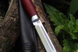 Финка-3 (наборная рукоять G-10 черно-красный, тыльник и гарда алюминий)