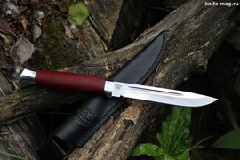 Финка-3 (наборная рукоять G-10 черно-красный, тыльник и гарда алюминий)