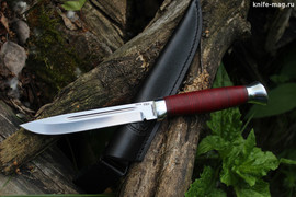 Финка-3 (наборная рукоять G-10 черно-красный, тыльник и гарда алюминий)