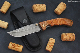 Складной нож Ястреб Дамаск (накладки карельская береста/орех)