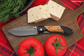 Складной нож Нерпа Дамаск (накладки карельская береза/граб)