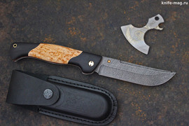 Складной нож Страж 2 Дамаск (накладки карельская береза/граб)