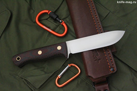 Туристический нож Кедр D2, накладки micarta Красно-Черная, оружейная насечка