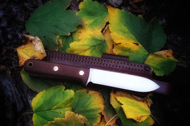 Туристический нож Кефарт Bohler N690, накладки micarta Койот, оружейная насечка